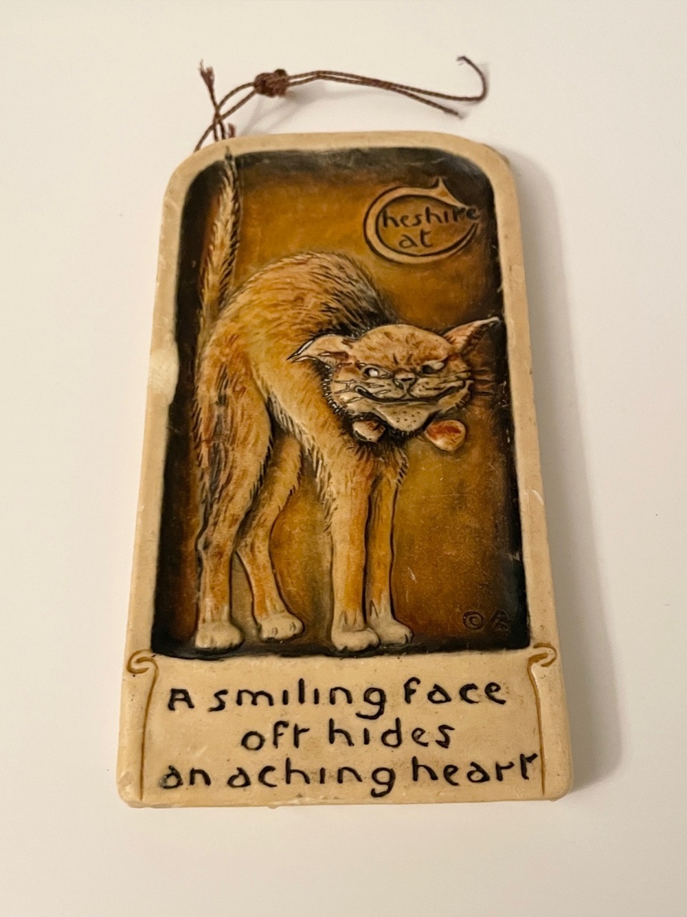 Vintage Ivorex Arthur Osborne Cheshire Cat Plaque